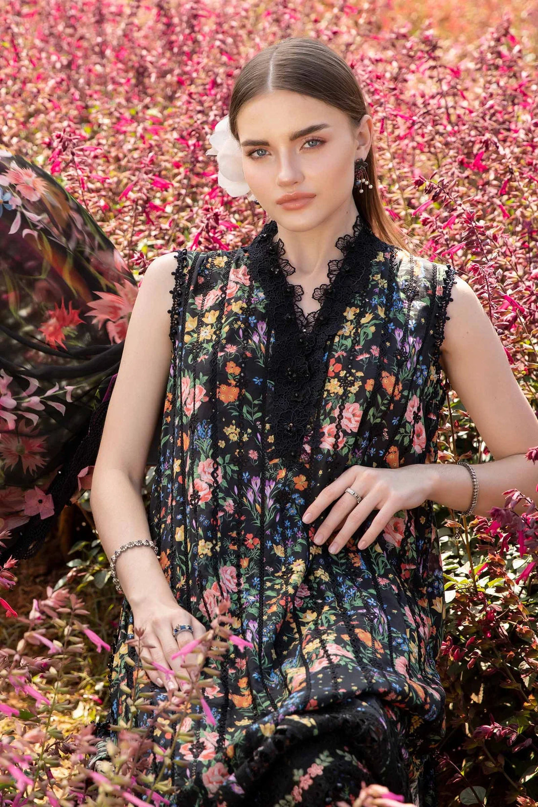 Maria B. Printed Lawn with Patches