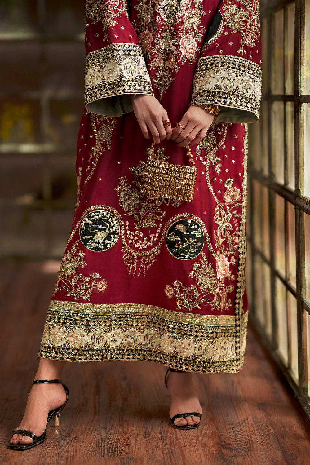 Ethnic Silk Maroon 2pc