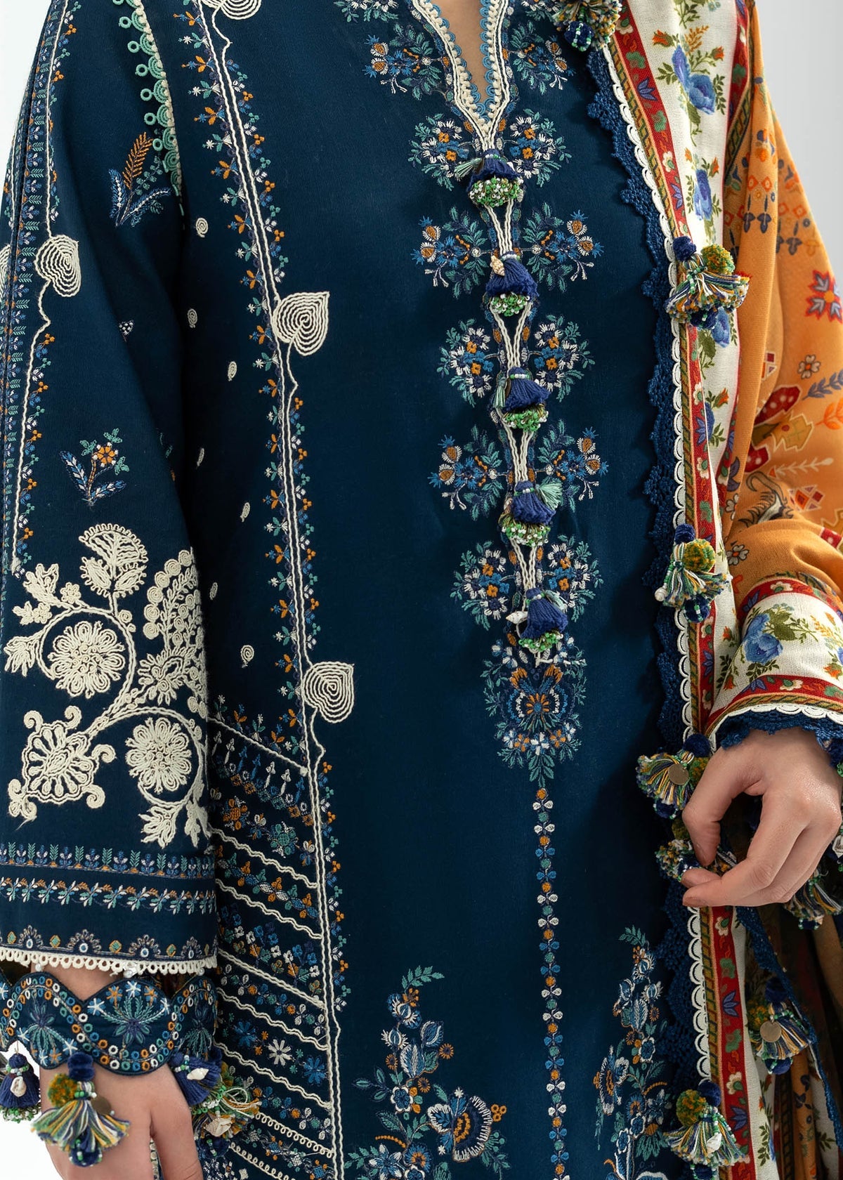Hussain Rehar Luxury Embroidered 3 Pc