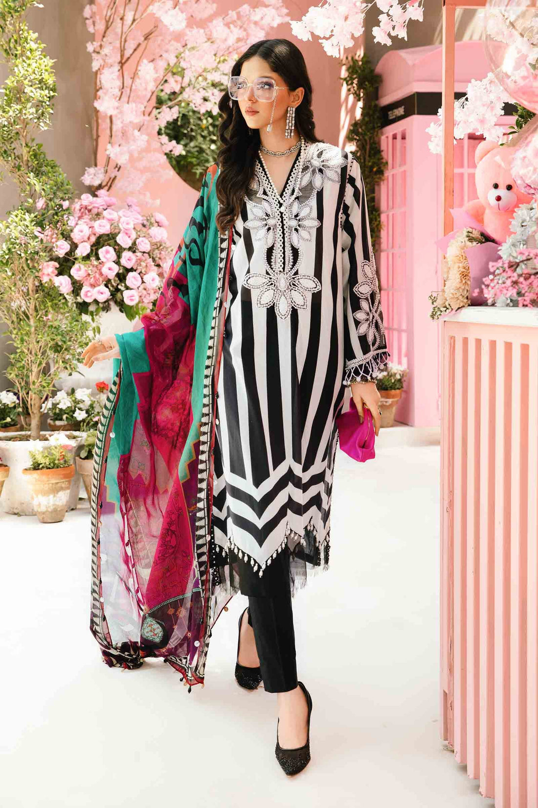 Maria B. Black Printed Lawn 3 Piece