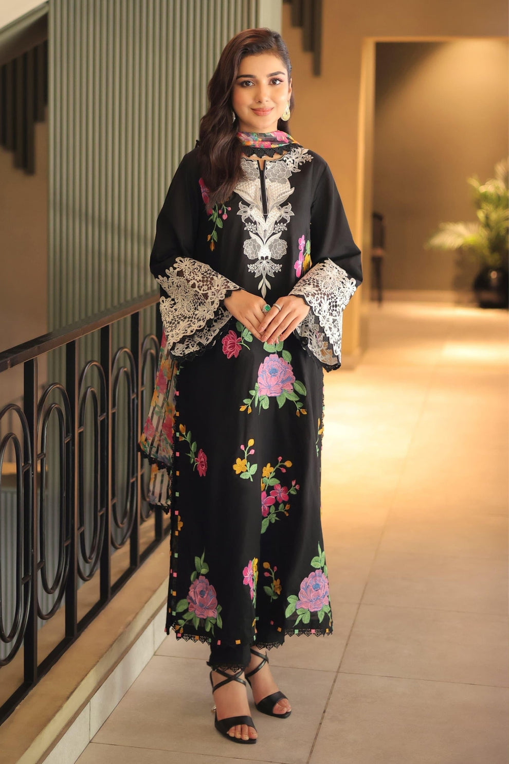 Aneelas Printed Lawn 3 Pc