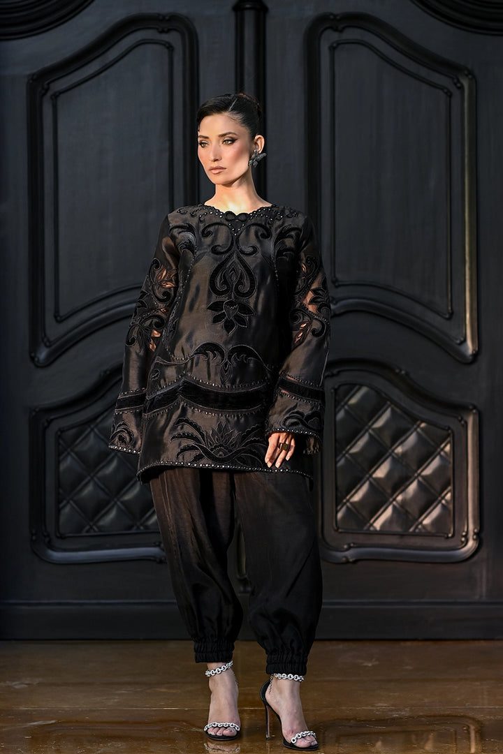 Designer Dress Sheesha Silk Luxury 2pc Article Black color