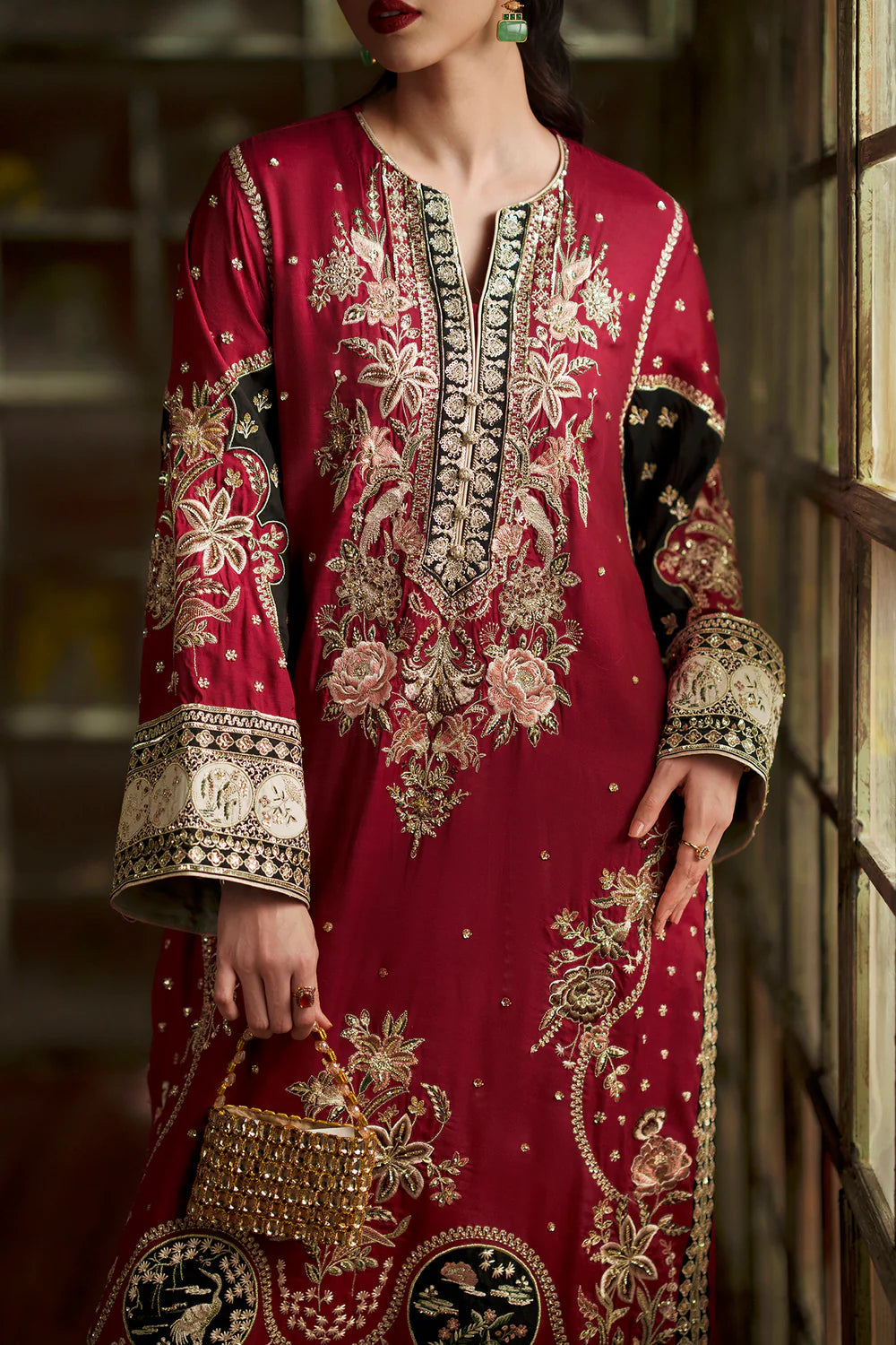 Ethnic Silk Maroon 2pc