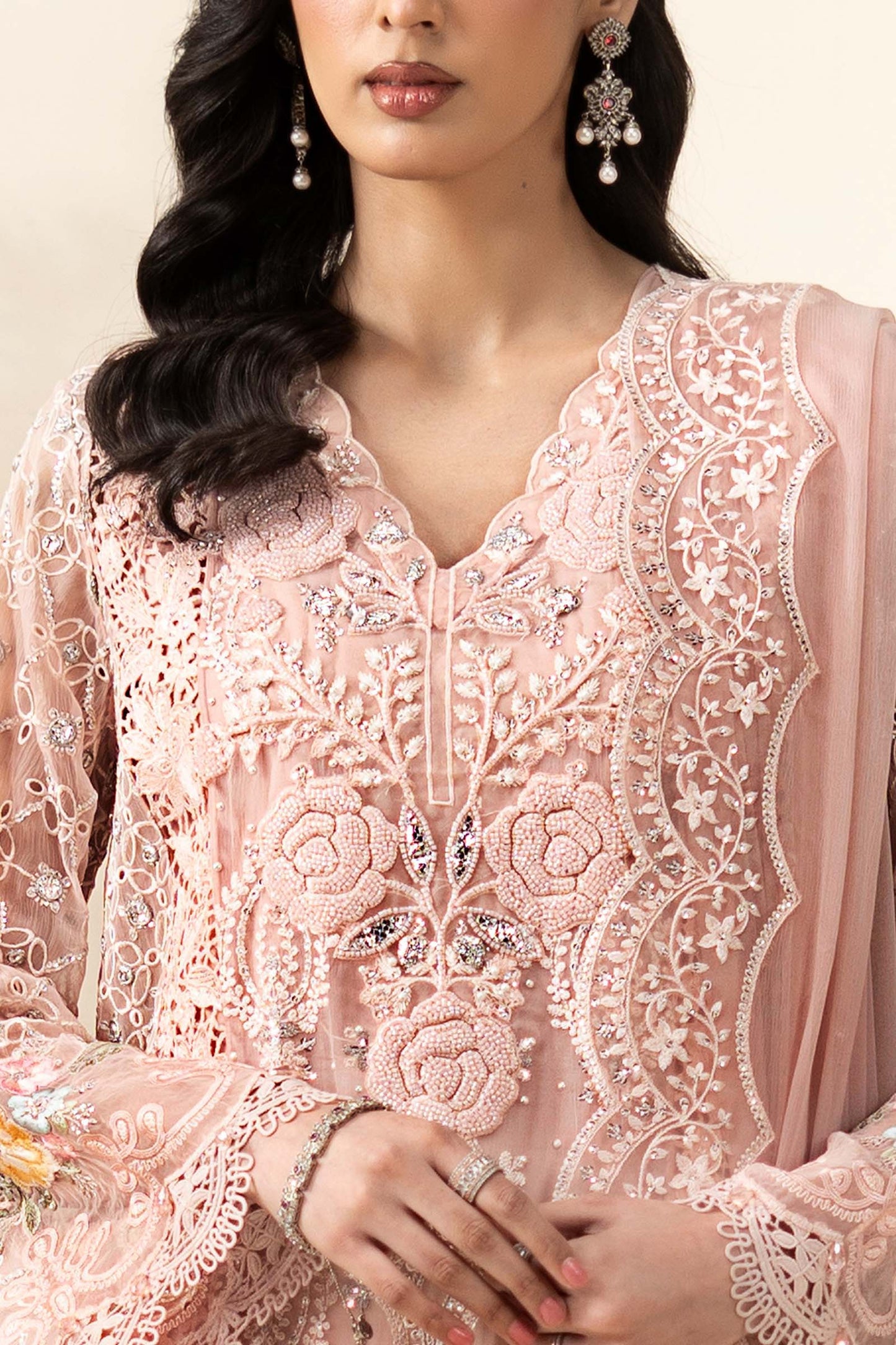 Lawn Embroidered Luxury 3pc Article With Khaddi Net Dupatta MB