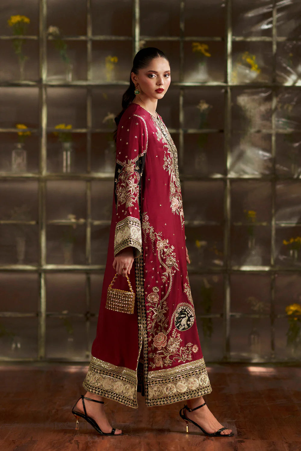 Ethnic Silk Maroon 2pc
