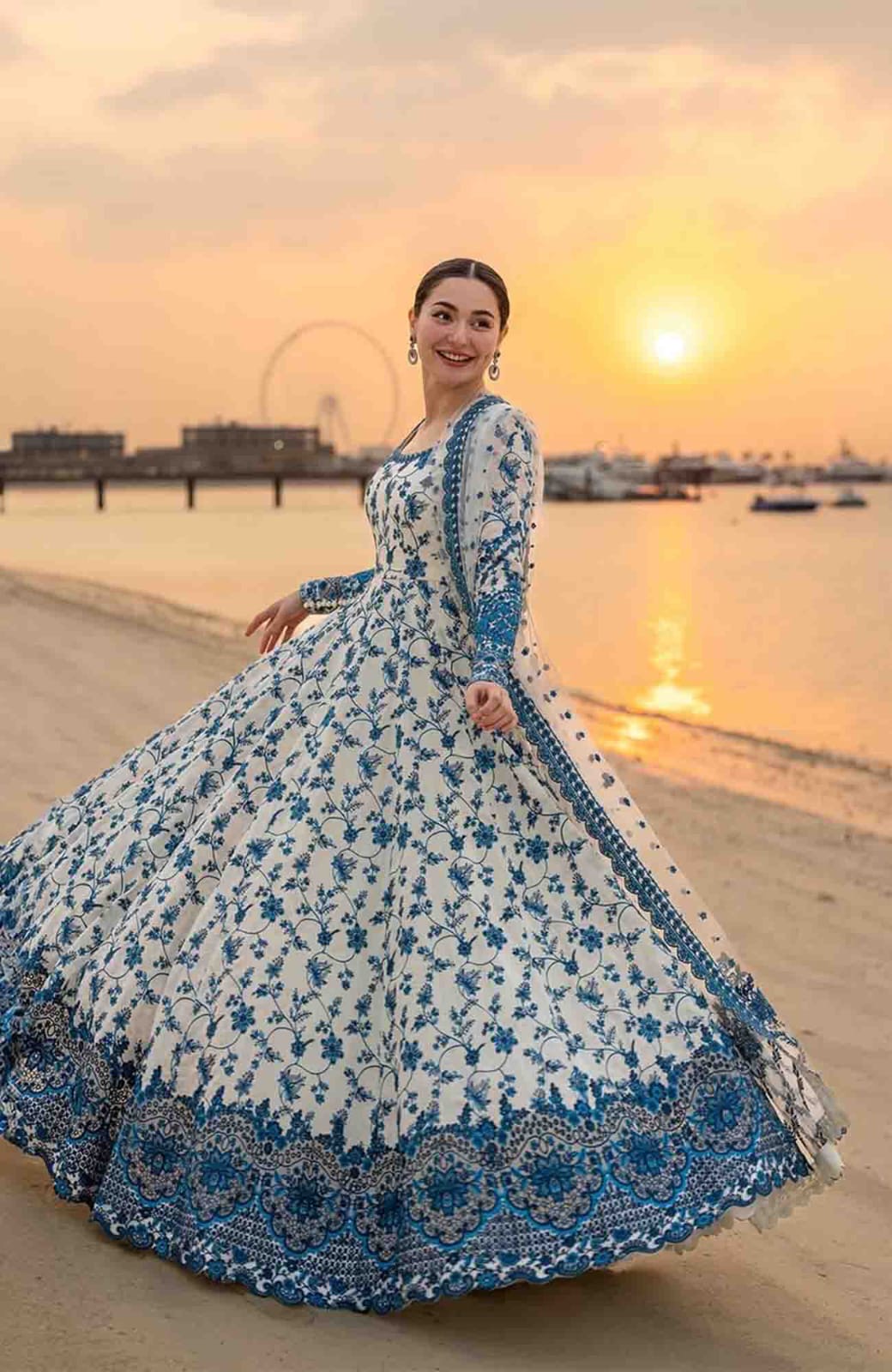 Faiza Saqlain Luxury frock 3pc