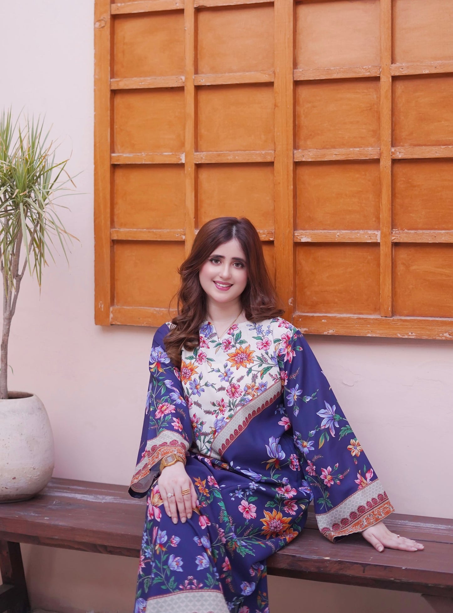 Ethnic Silk 2pc Kaftan Style Dress Luxury