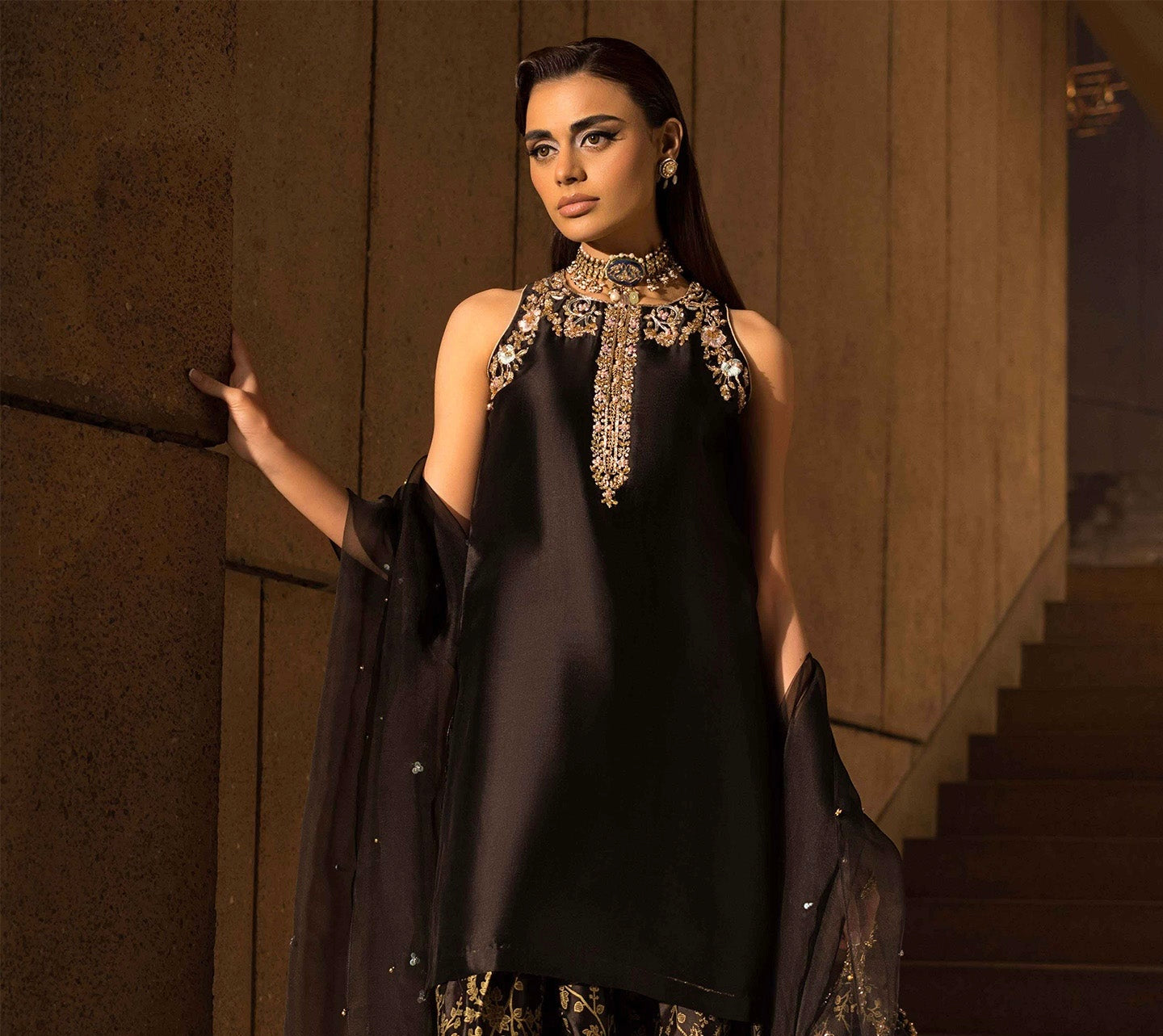 Ethnic Black Silk 3pc D #111-202