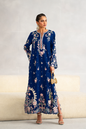 Silk Luxury Embroidered 2pc Article Kaftan Style Zinc color
