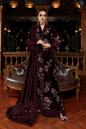 9000 Velvet 3pc Embroidered Dress Maroon