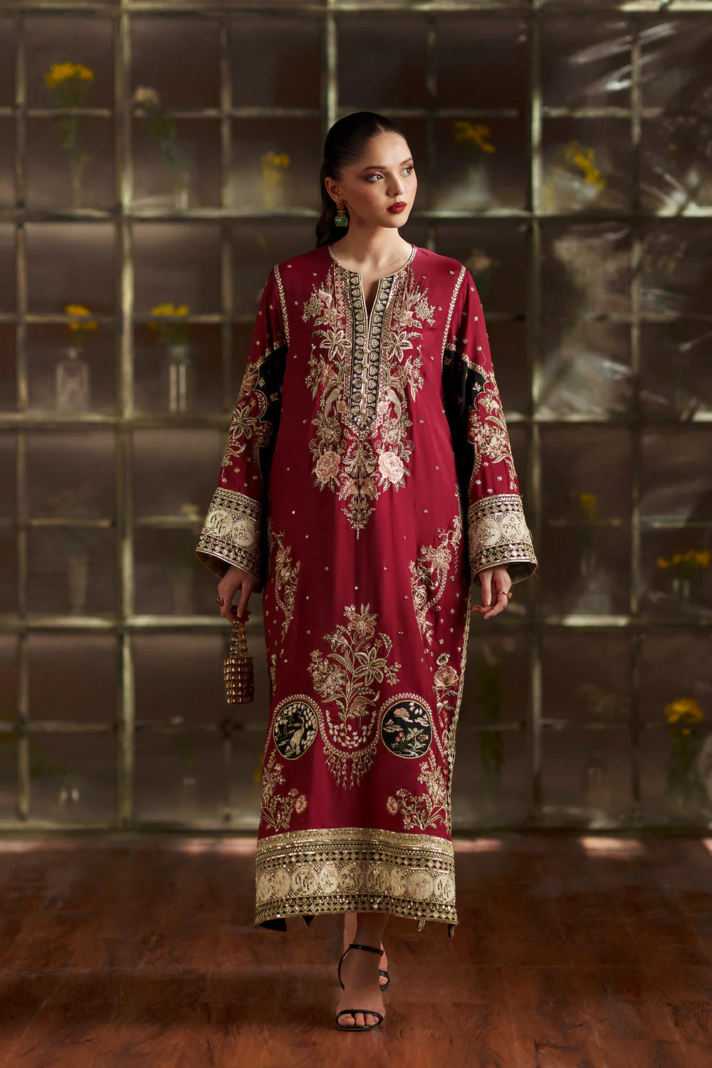 Ethnic Silk Maroon 2pc