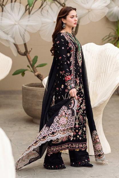 Dhanak Embroidered 3pc Luxury Article Black Color Hania Amir