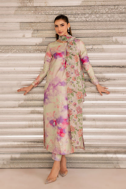 Vanya Silk Printed Luxury 3pc Article Dye and Dye Pink Shade