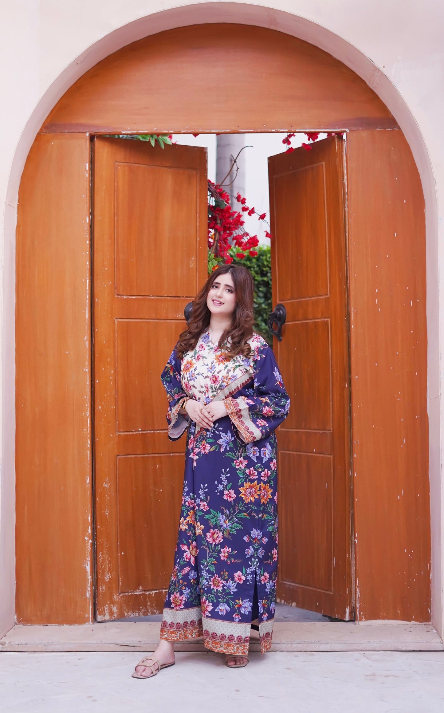 Ethnic Silk 2pc Kaftan Style Dress Luxury