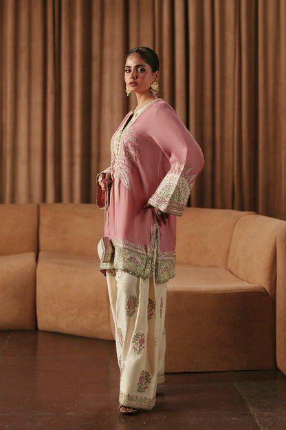 Ethnic Silk 2pc Pink D-7014