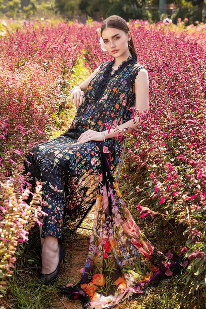 Maria B. Printed Lawn with Patches