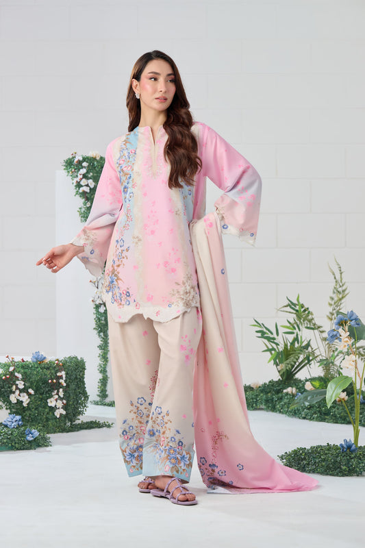 Silk Luxury Printed 2pc Article Soft Pink Color