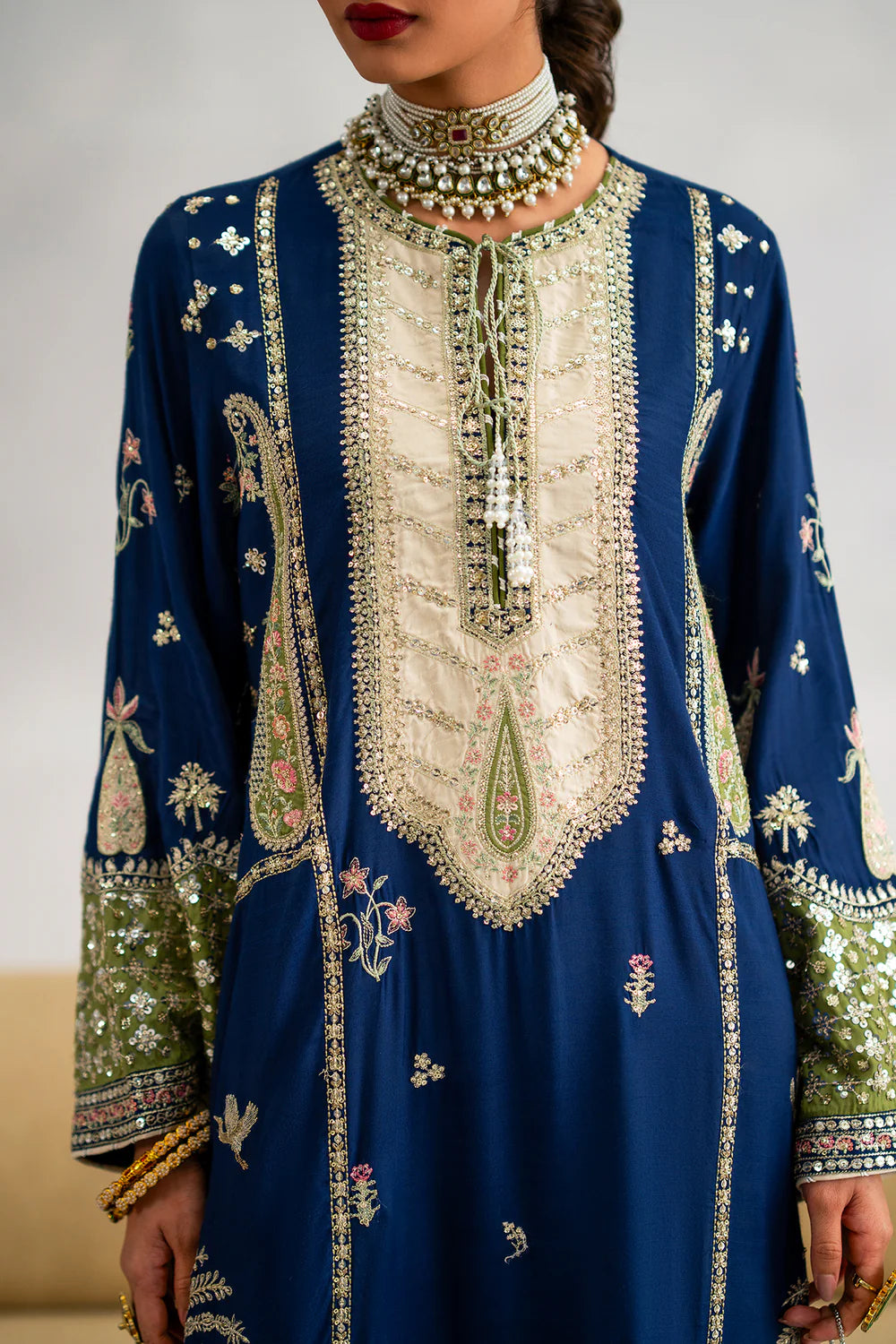 Ethnic silk 2pc luxury aplic design