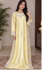 Laam Silk Embroidered 2pc Article Yellow Long Kaftan