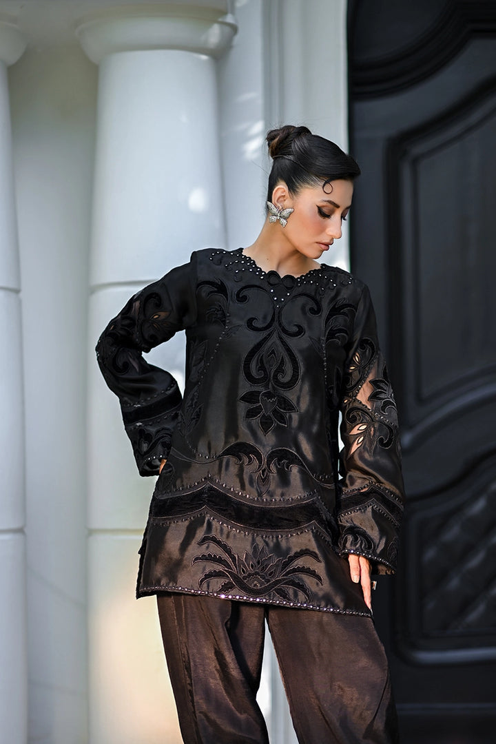 Designer Dress Sheesha Silk Luxury 2pc Article Black color