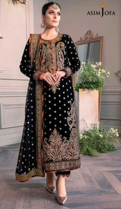 Asim Jofa Embroidered Velvet