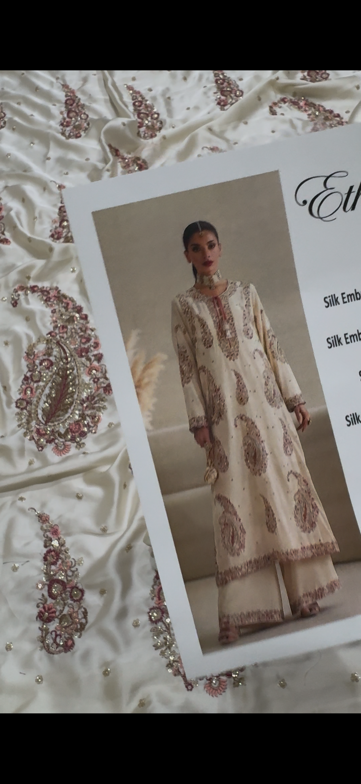 Ethnic white silk 2pc