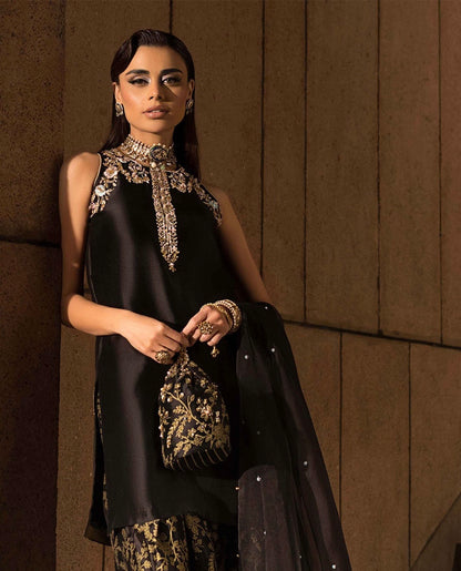 Ethnic Black Silk 3pc D #111-202