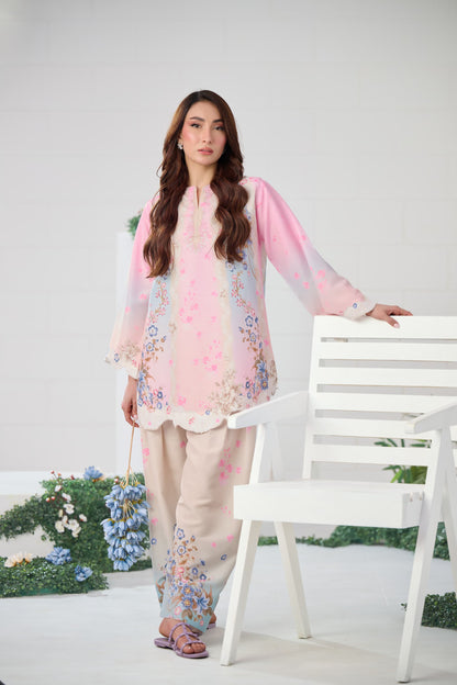 Silk Luxury Printed 2pc Article Soft Pink Color