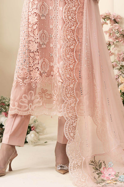 Lawn Embroidered Luxury 3pc Article With Khaddi Net Dupatta MB