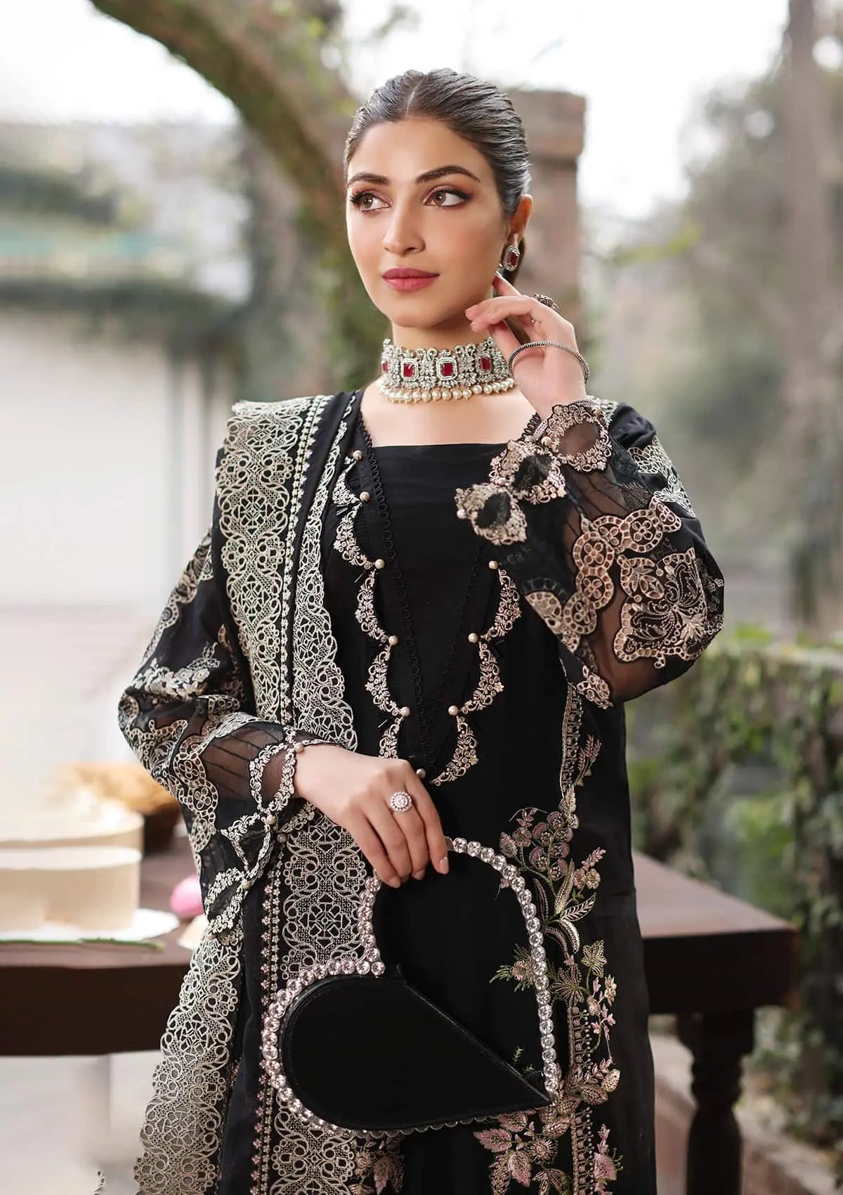 Dhanak Embroidered 3pc Article With Dhanak Shawl