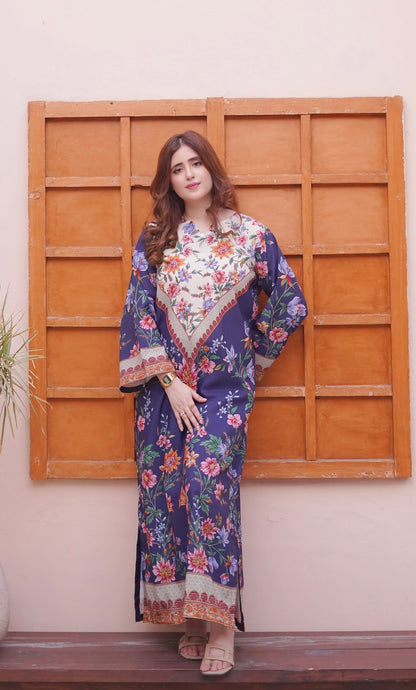 Ethnic Silk 2pc Kaftan Style Dress Luxury
