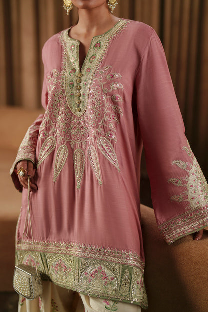 Ethnic Silk 2pc Pink D-7014
