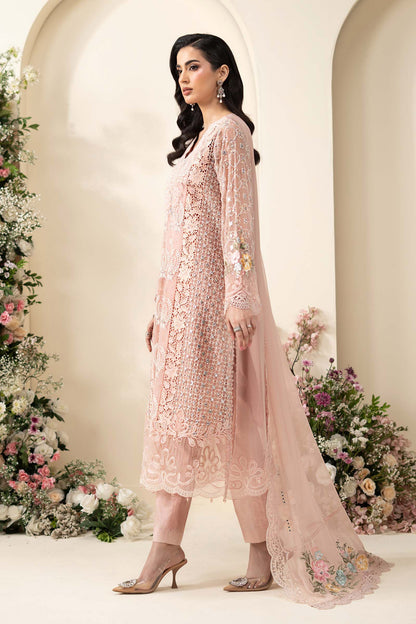 Lawn Embroidered Luxury 3pc Article With Khaddi Net Dupatta MB