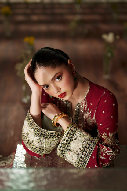 Ethnic Silk Maroon 2pc