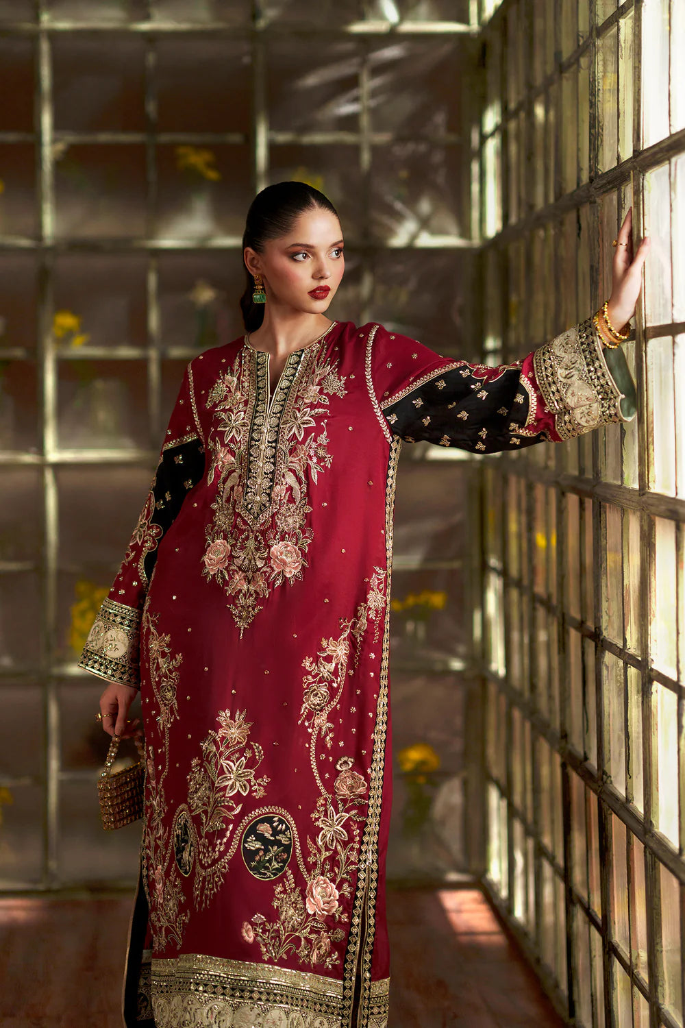 Ethnic Silk Maroon 2pc