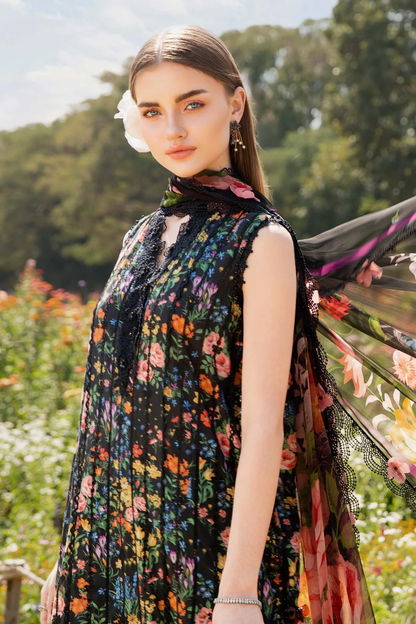 Maria B. Printed Lawn with Patches