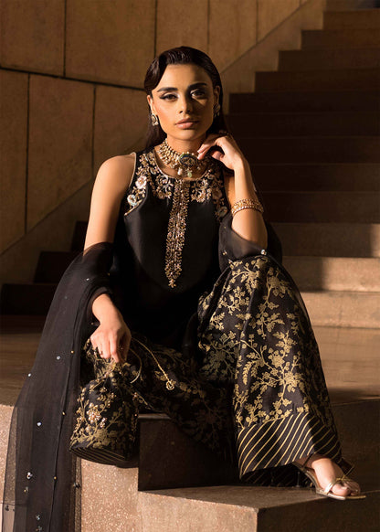 Ethnic Black Silk 3pc D #111-202