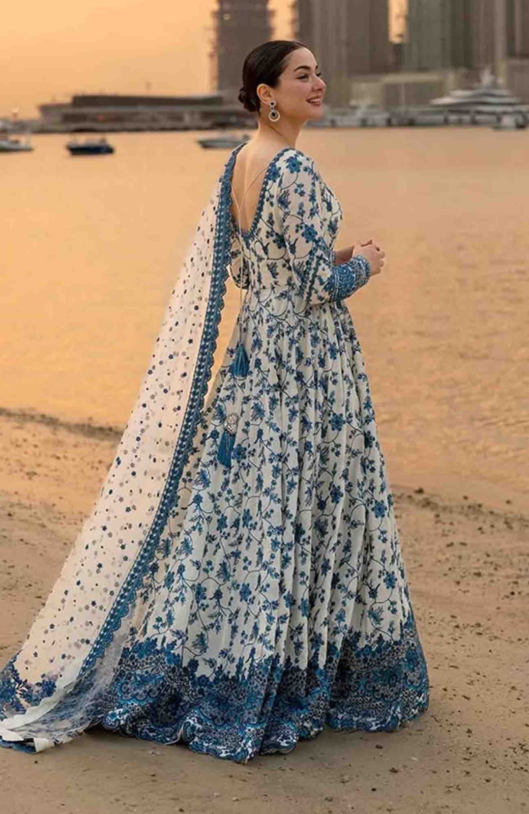 Faiza Saqlain Luxury frock 3pc