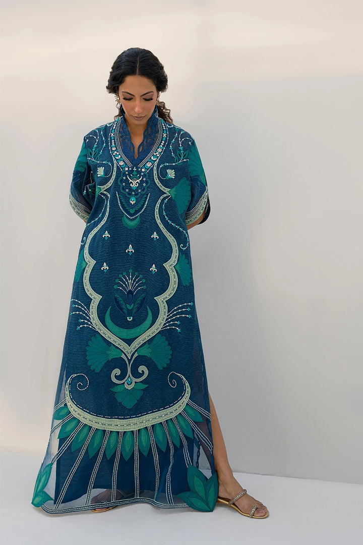Silk New Designer Dress Luxury 2pc Embroidered Article Bottom Peacock