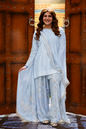 Silk Embroidered 3pc Article With chiffon Dupatta D-7007