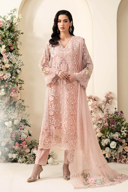 Lawn Embroidered Luxury 3pc Article With Khaddi Net Dupatta MB