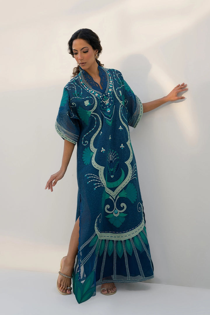 Silk New Designer Dress Luxury 2pc Embroidered Article Bottom Peacock