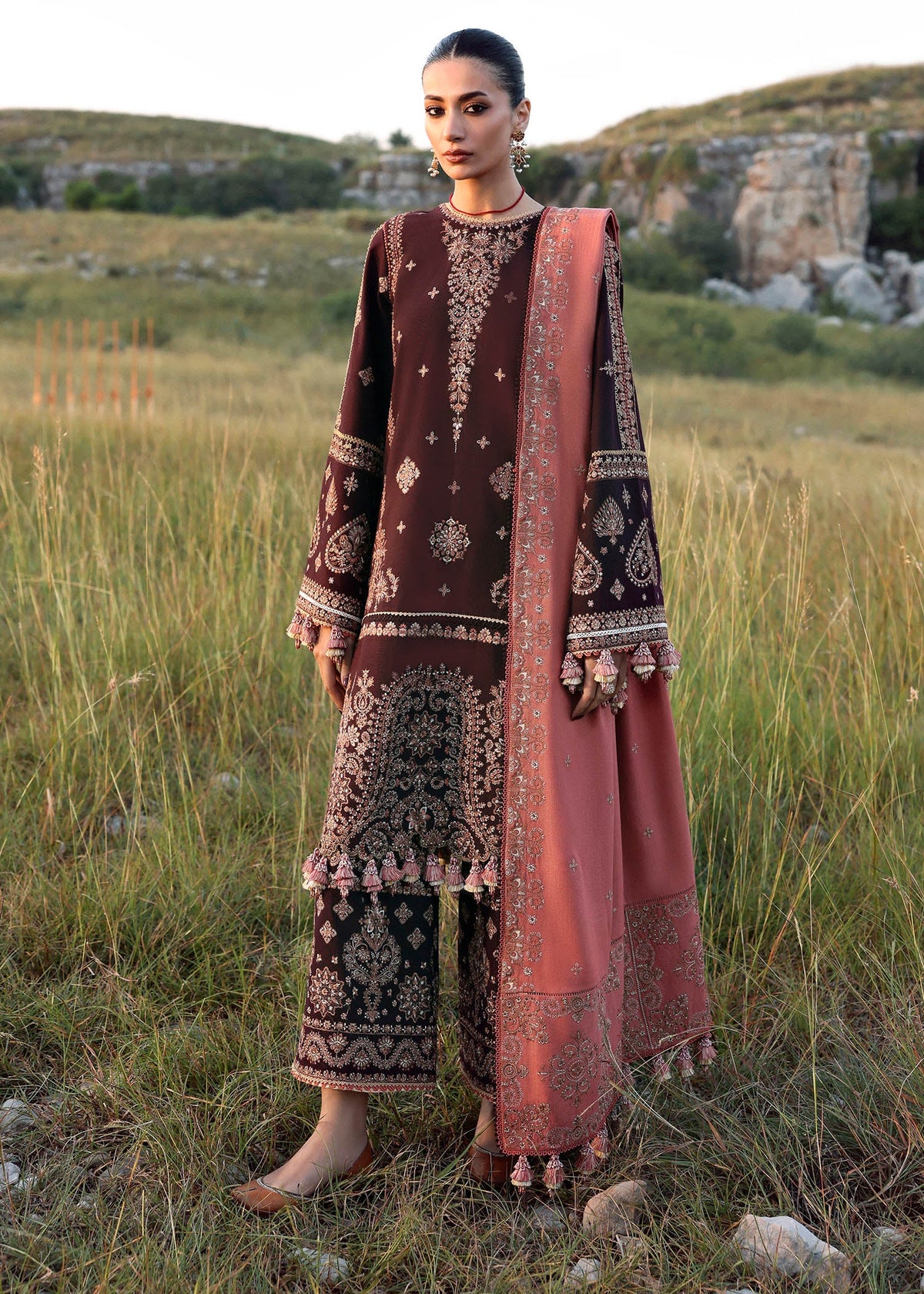 Hussain Rehar Luxury Article Full Embroidered 3 Piece