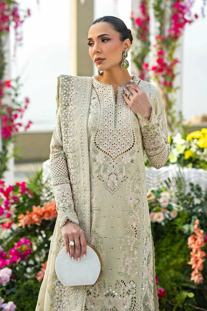 Dhanak Embroidered Luxury 3pc Article Pista Color