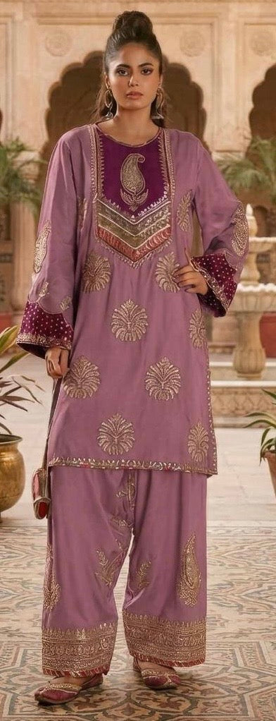 Silk Embroidered Luxury 2pc Article Apple Silk