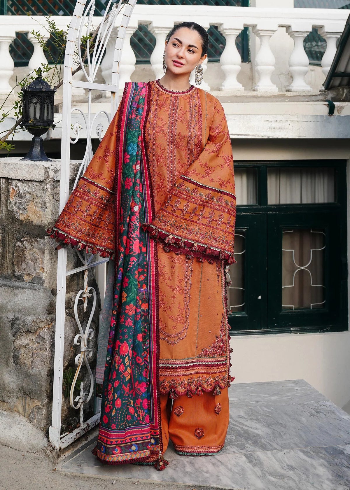 Hussain Rehar Luxury Embroidered Dhanak 3 Piece