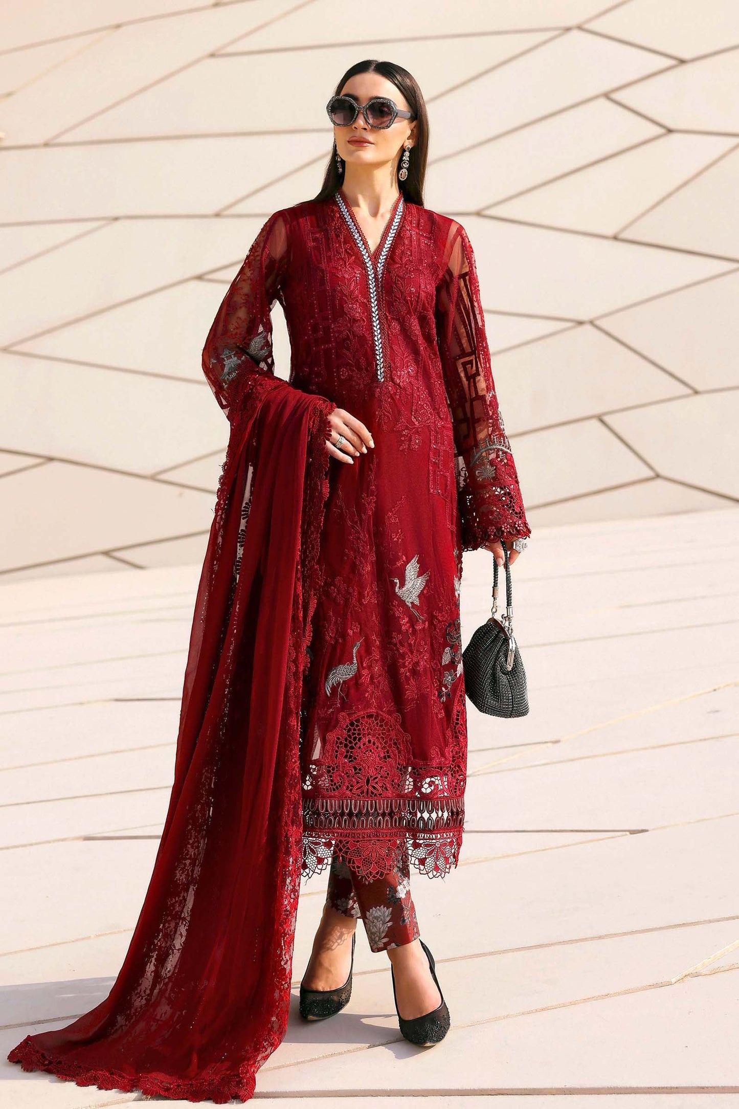 Mariab lawn luxury 3pc