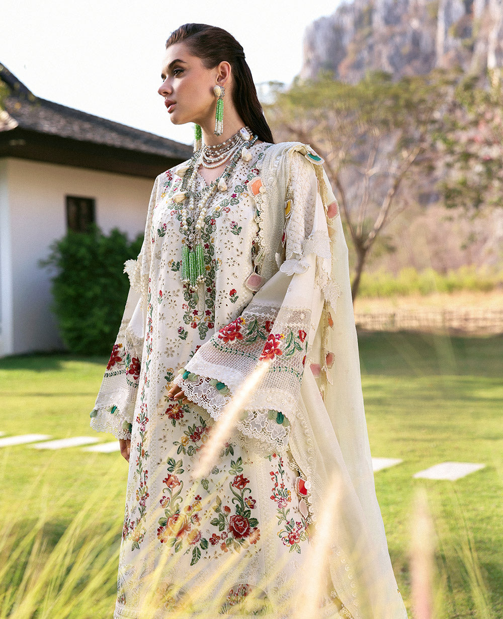 Viscose Embroidered 3pc Article With Khaadi Net Shawl