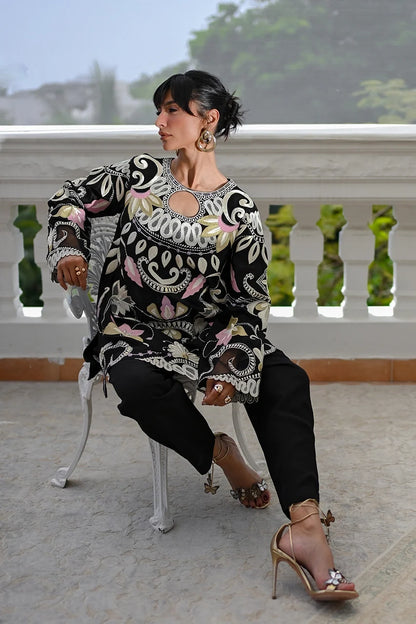Designer Dress Silk Embroidered 2pc