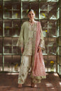 11000 Velvet Embroidered Luxury 3pc Article With silk Trouser Pista color